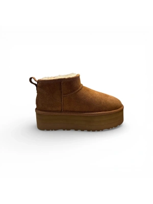 Ugg 1069 Taba Bot Kalın Taban Kadın Ayakkabı