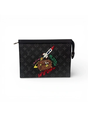 Lv 1104 Siyah Desenli Clutch Erkek Çanta