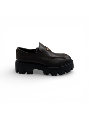 Prada 1154 Kahverengi Loafer Kadın Ayakkabı