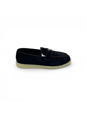 Prada 1170 Lacivert Loafer Süet Erkek Ayakkabı