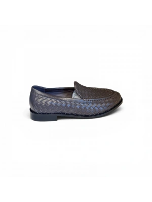 Bottega 1319 Örgü Kahverengi Loafer Erkek Ayakkabı
