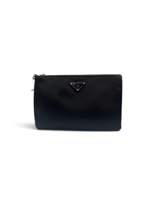 Prada 1088  Siyah Nylon Clutch Sol Aksesuar Erkek Çanta