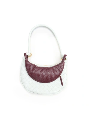 Bottega Gemeli 24,5*19*7 Small Beyaz Bordo Kadın Çanta
