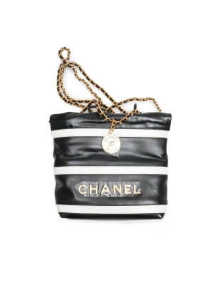 Chanel 22  20*19*6 Mini Siyah Beyaz Kadın Çanta