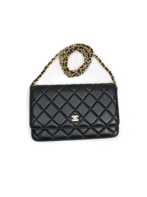 Chanel 24 Clutch  Mini Siyah Gold Kadın Çanta