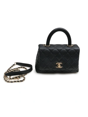 Chanel Mini Saplı 13*19*9 Mini Siyah Kadın Çanta