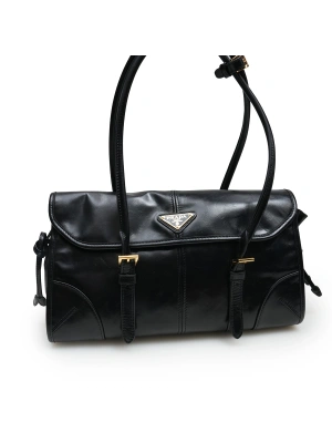 Prada Çift Tokalı 15*31*12 Medium Siyah Kadın Çanta