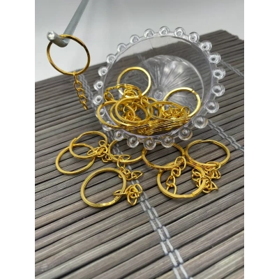 2.5Cm Ezme Anahtarlık Zinciri Altın