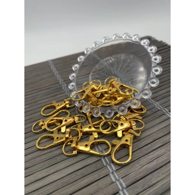 Paris Kanca / Döner Başlı Metal Klips – Altın / Sarı (12x11 mm Alt Gövde)