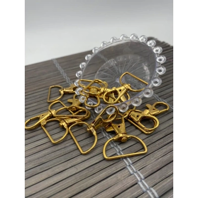 29x16 mm Sarı Paris Kanca - Döner Başlı Çanta Kancası