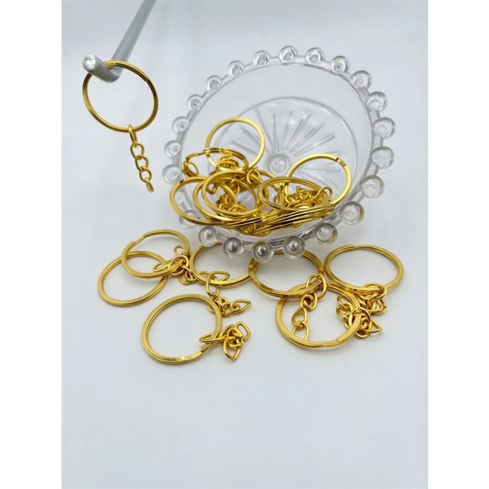 2.5Cm Ezme Anahtarlık Zinciri Altın