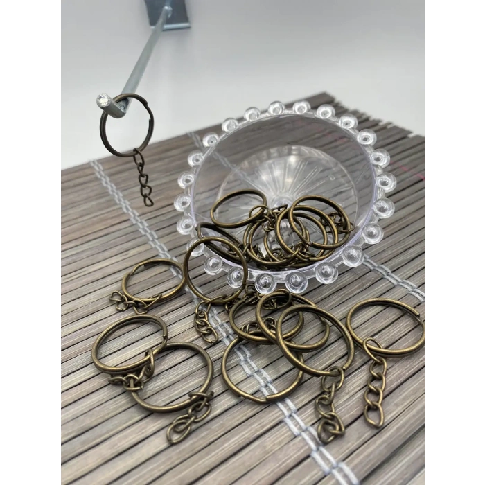 2,5cm Yuvarlak Anahtarlık Zinciri Antik Renk