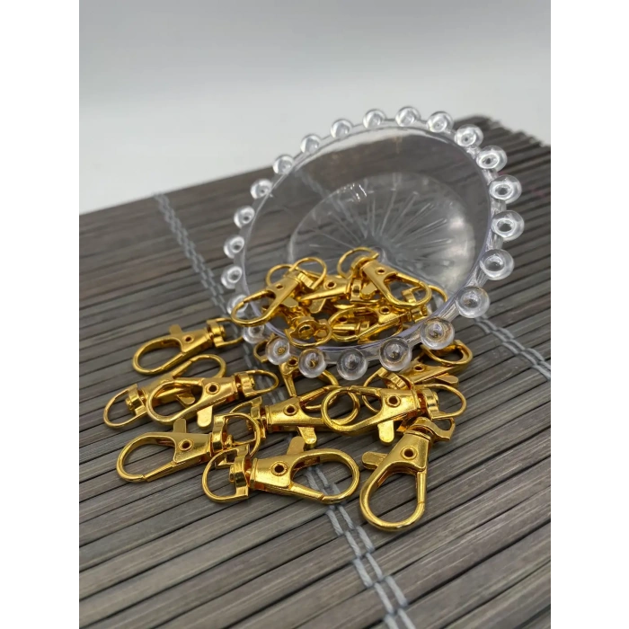 Paris Kanca / Döner Başlı Metal Klips – Altın / Sarı (12x11 mm Alt Gövde)