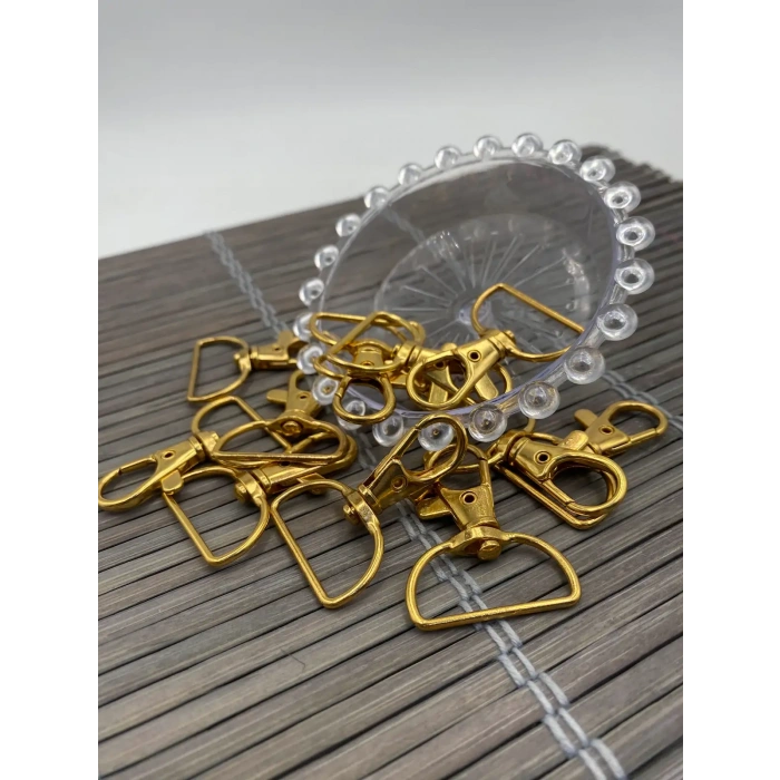 29x16 mm Sarı Paris Kanca - Döner Başlı Çanta Kancası