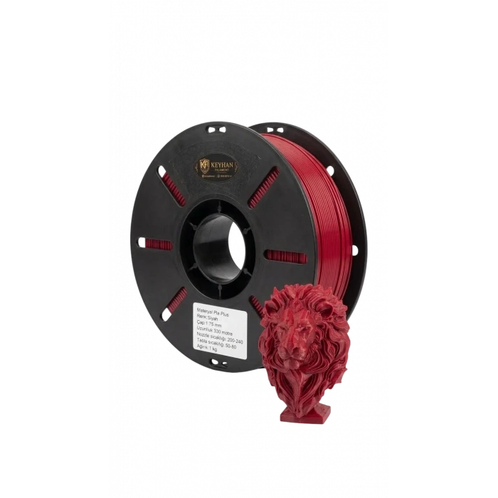 Keyhan Filament Kırmızı PLA+ 1.75mm (1 kg) – Yüksek Kalite 3D Yazıcı Filamenti