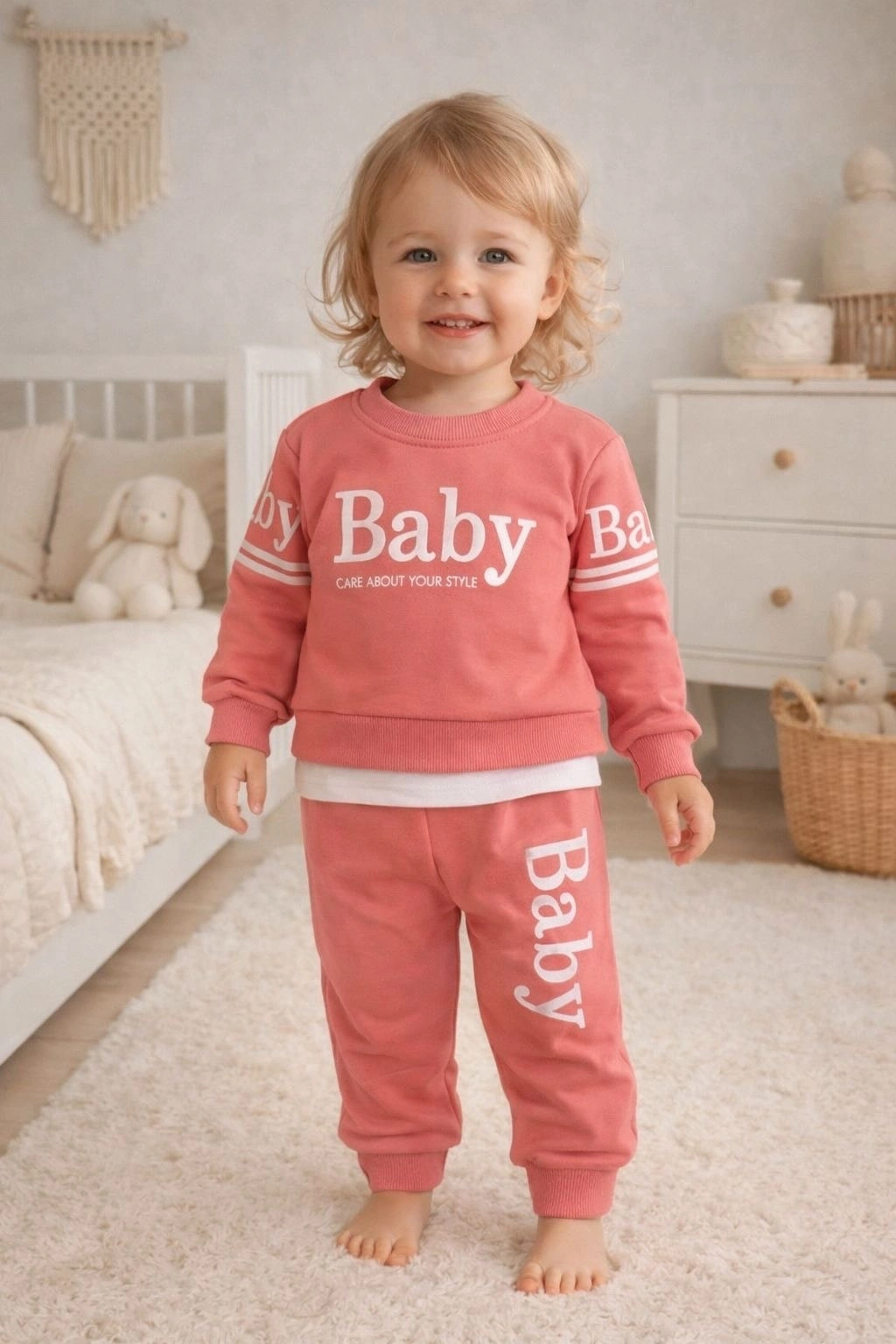 Baby Baskılı Kız Bebek Takım
