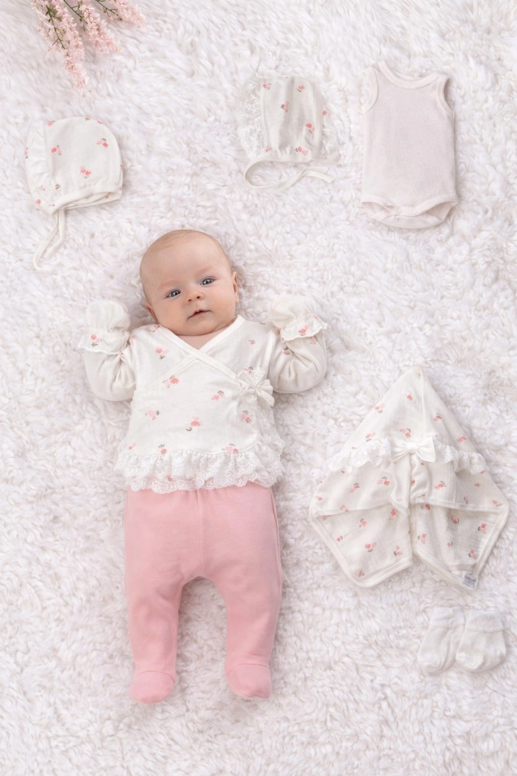 Begisa Çiçekli 8li Hastane Çıkışı Set