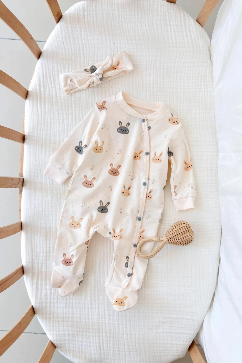 Bubbles Baskılı Patikli Bebek Tulum