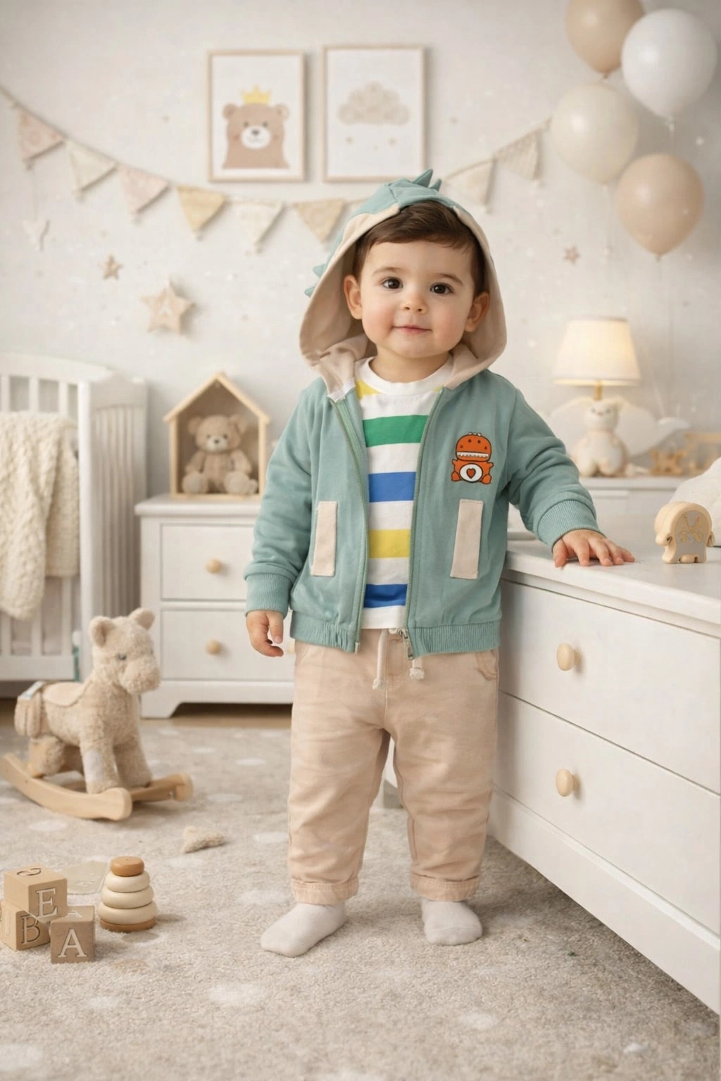 ByMurat Baskılı 3lü Erkek Bebek Takımı