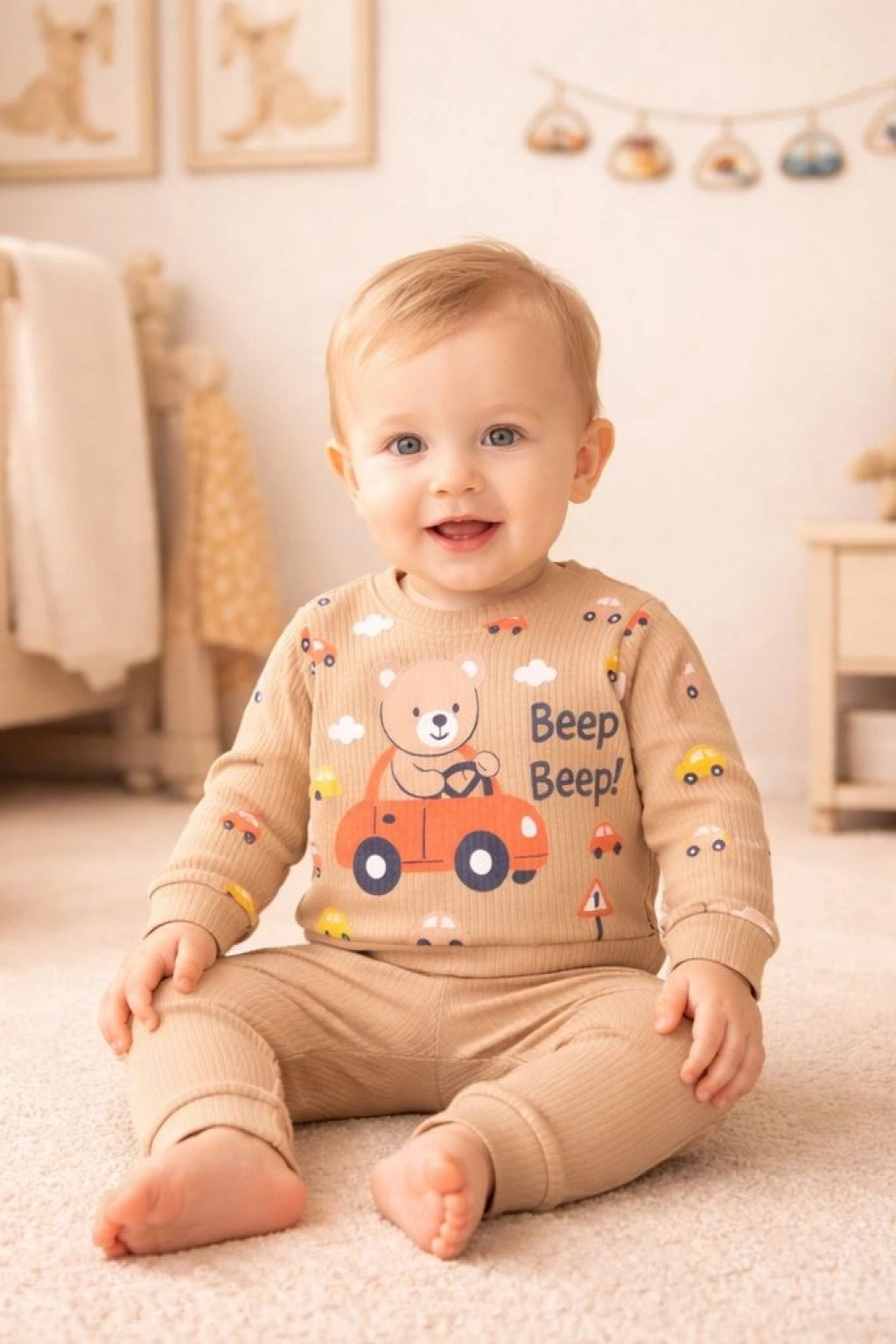 Cgs Beep Araba Baskılı Erkek Bebek Takımı