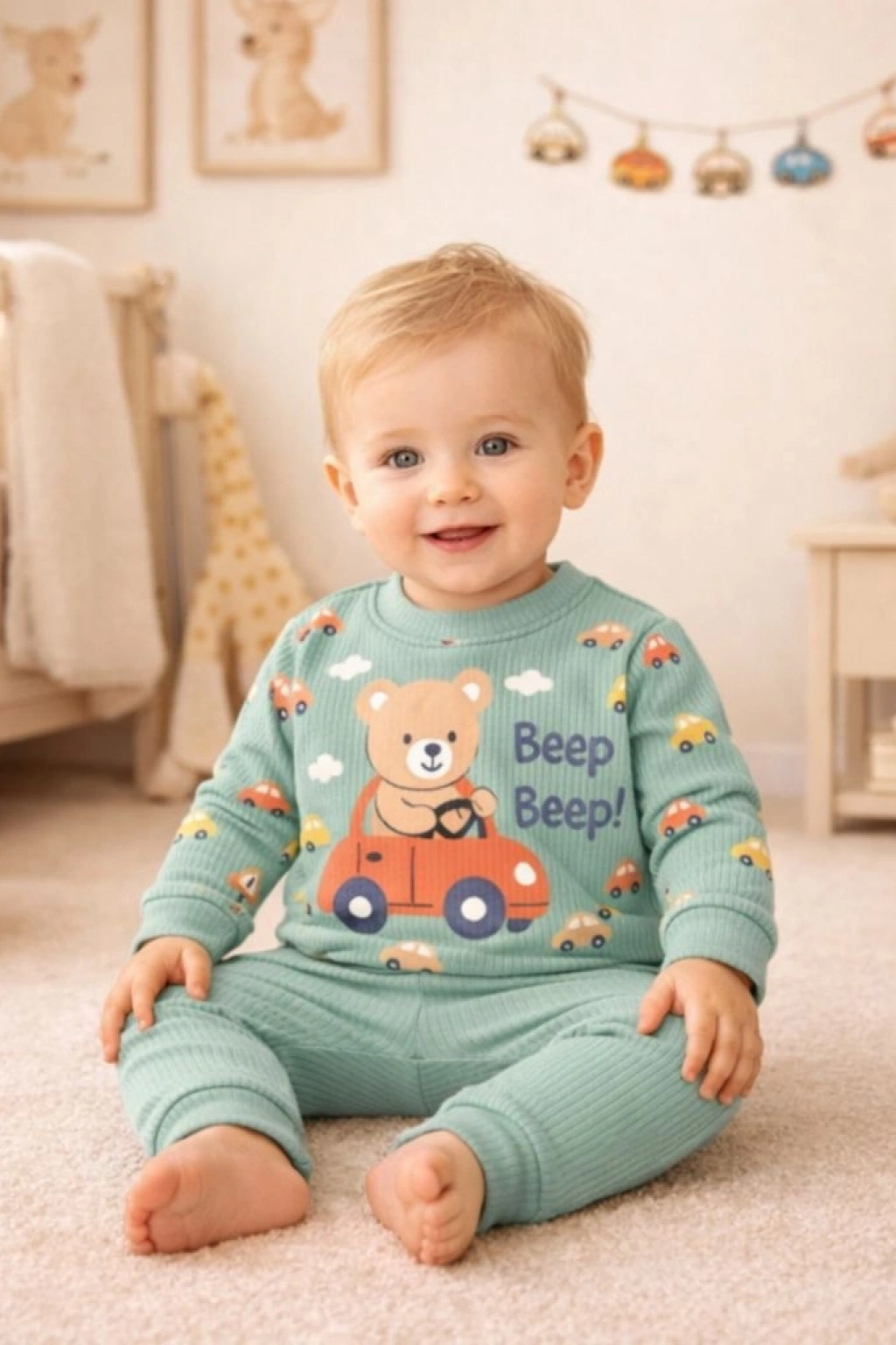 Cgs Beep Araba Baskılı Erkek Bebek Takımı