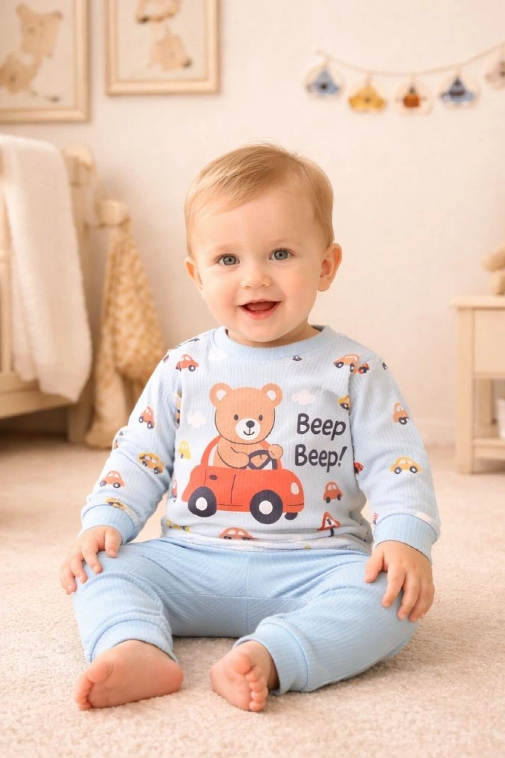 Cgs Beep Araba Baskılı Erkek Bebek Takımı