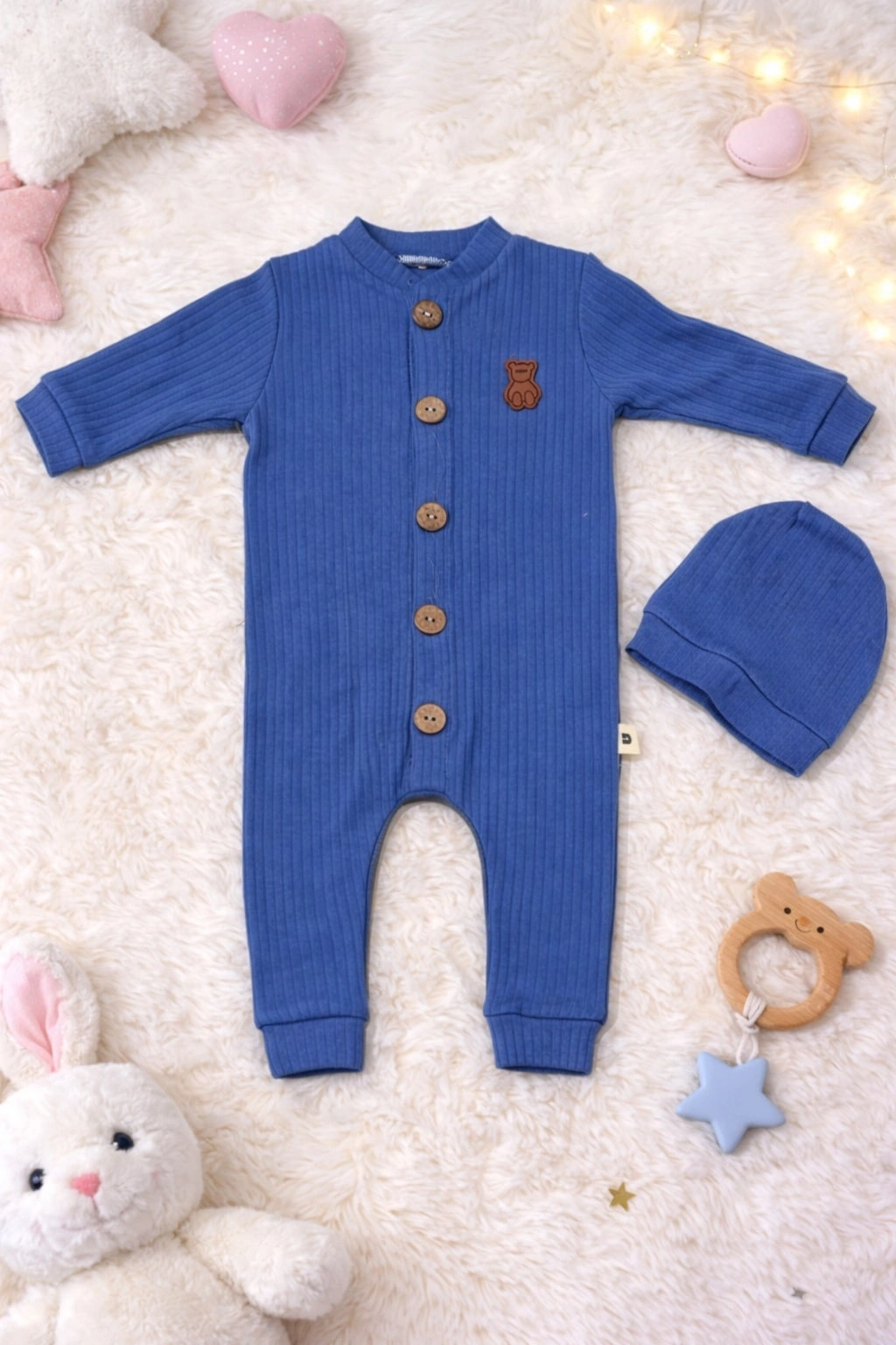 Chouckcha Fitilli Şapkalı Bebek Tulum