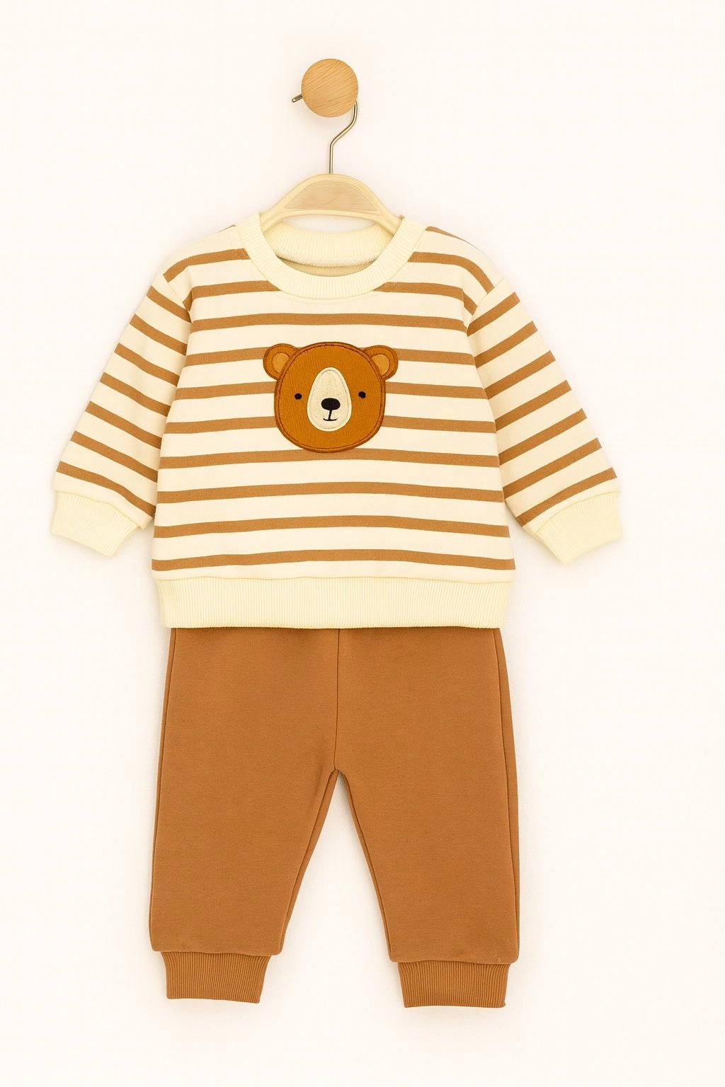Çizgili Ayı Baskılı Bebek Takımı