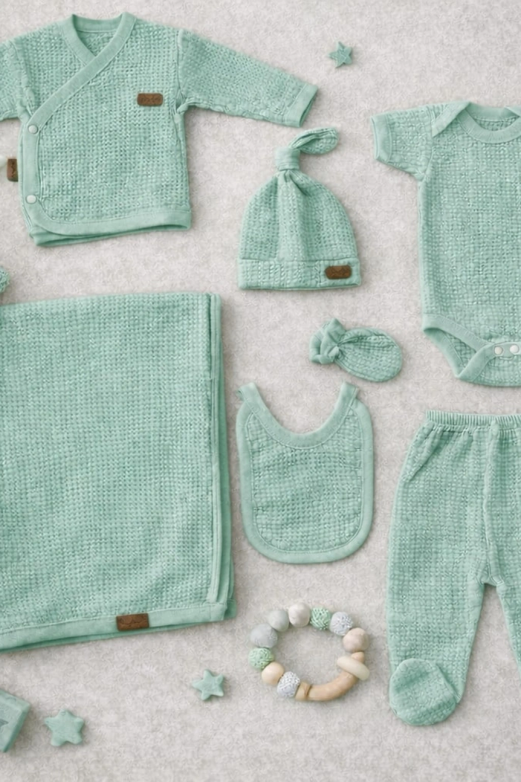 Defne Waffle 7 Parça Hastane Çıkışı Set