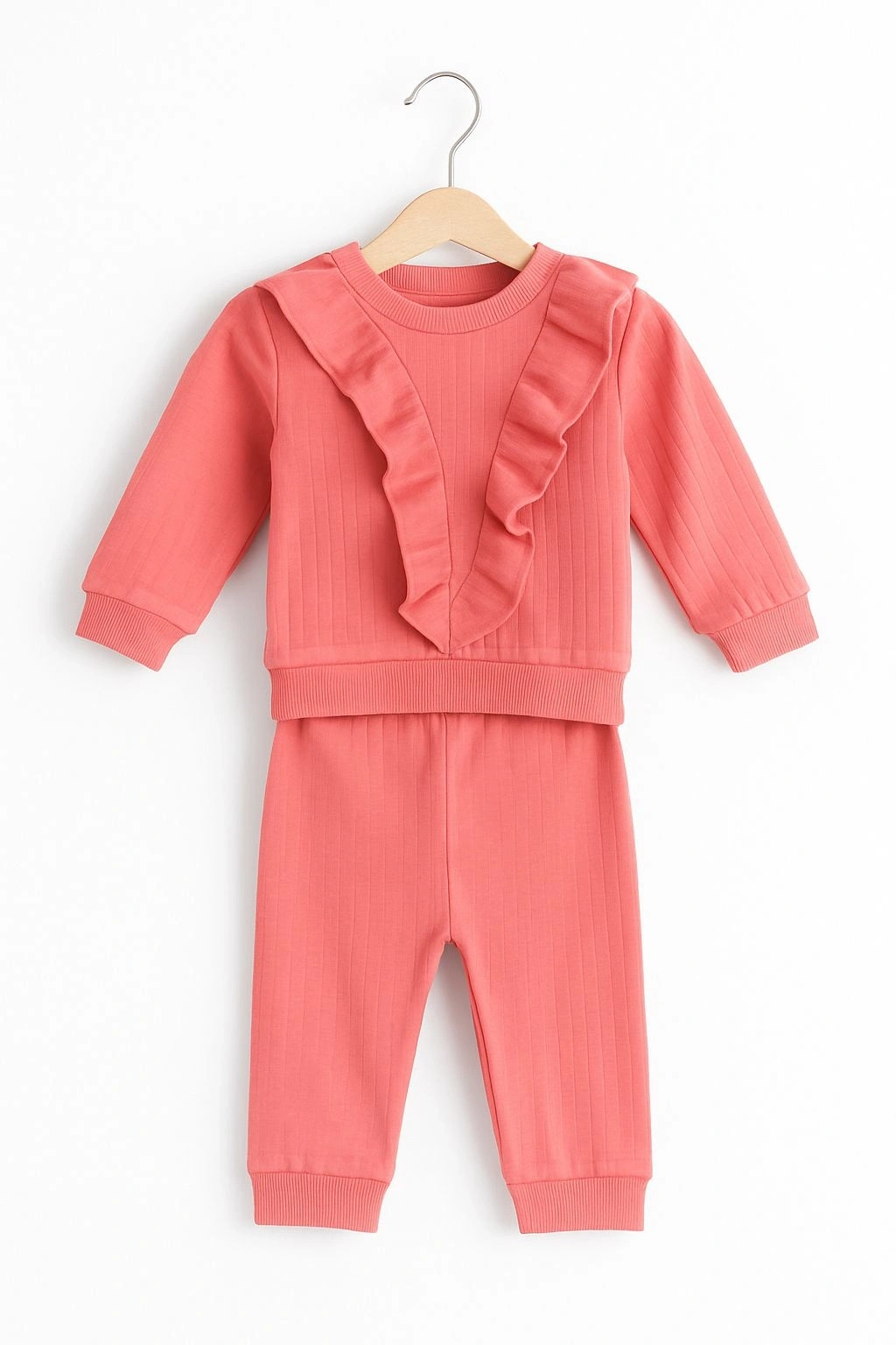 Fırfır Detaylı Kız Bebek Takımı