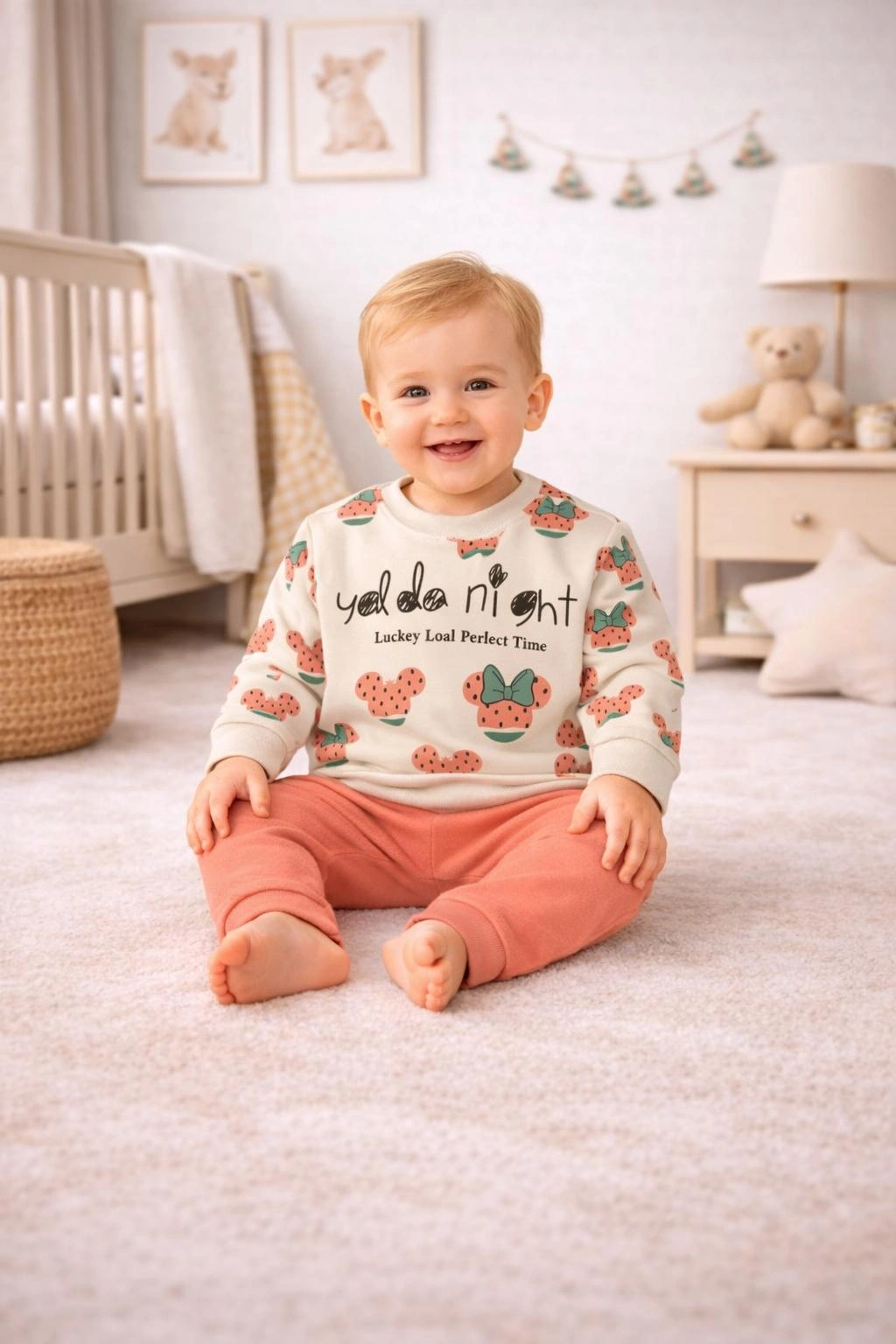 Gonca Bebe Mini Penye Kız Bebek Takımı