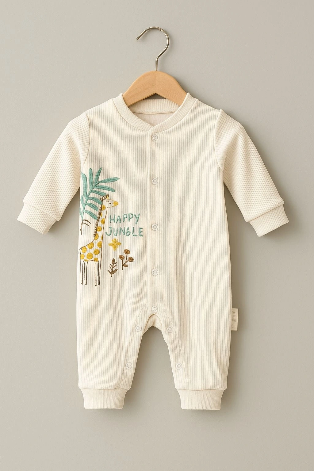 Happy Jungle Baskılı Bebek Tulumu