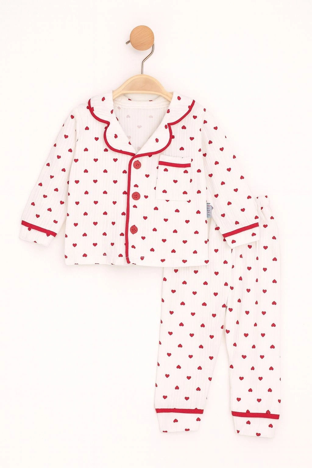 Kalp Baskılı 2li Pijama Takımı