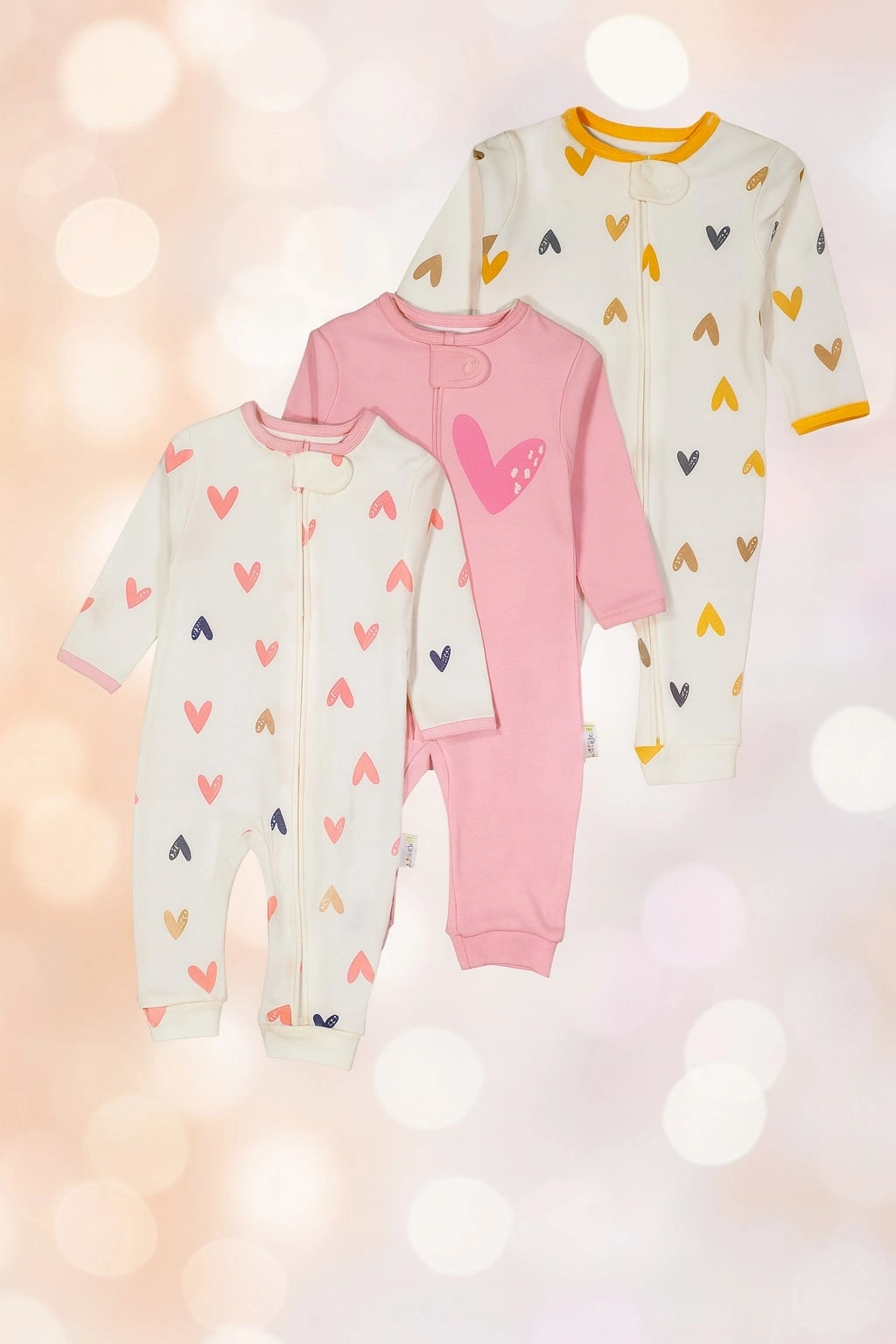 Mıdırık Kalp Baskılı 3lü Tulum