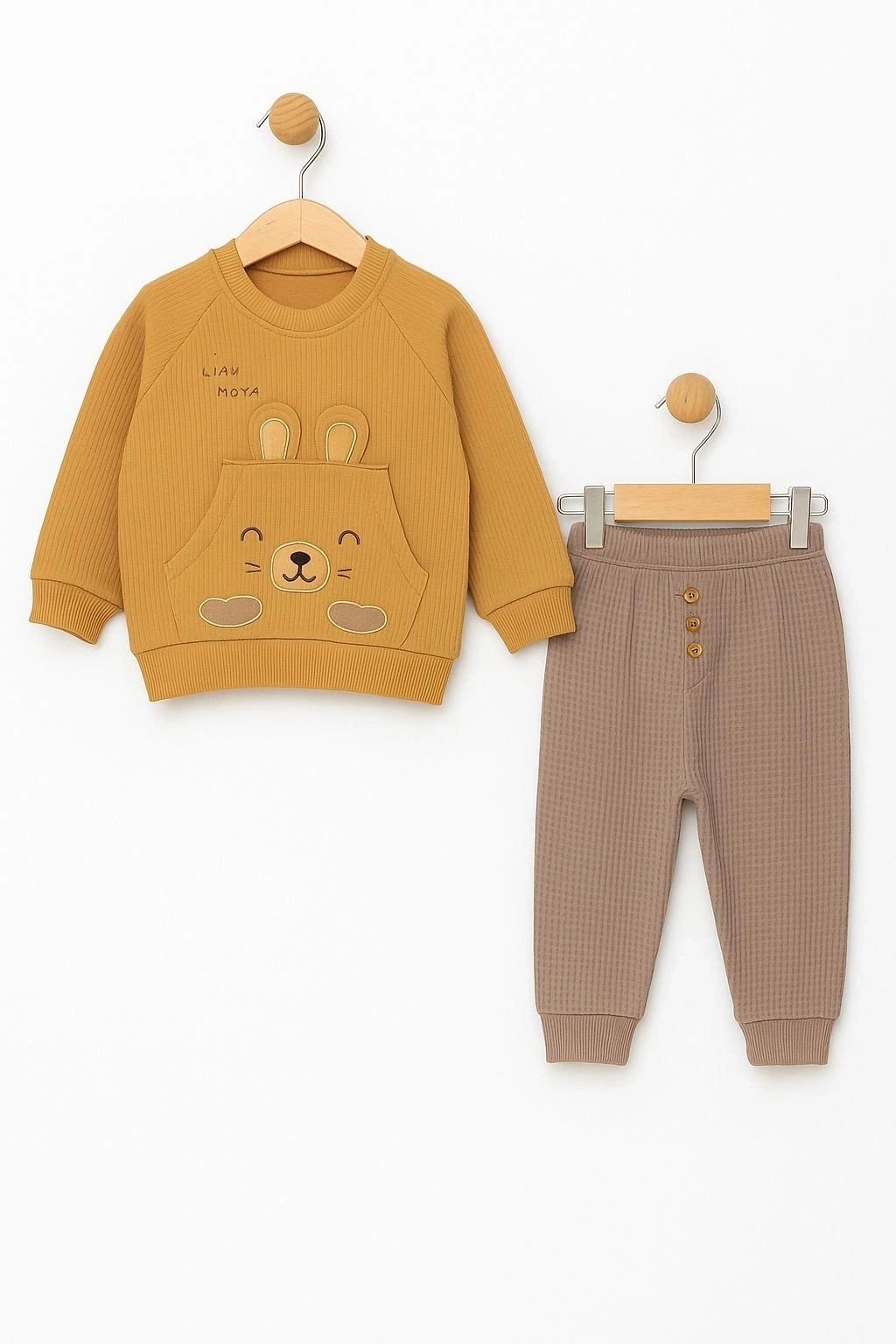 Nakışlı Cepli Bebek Takımı