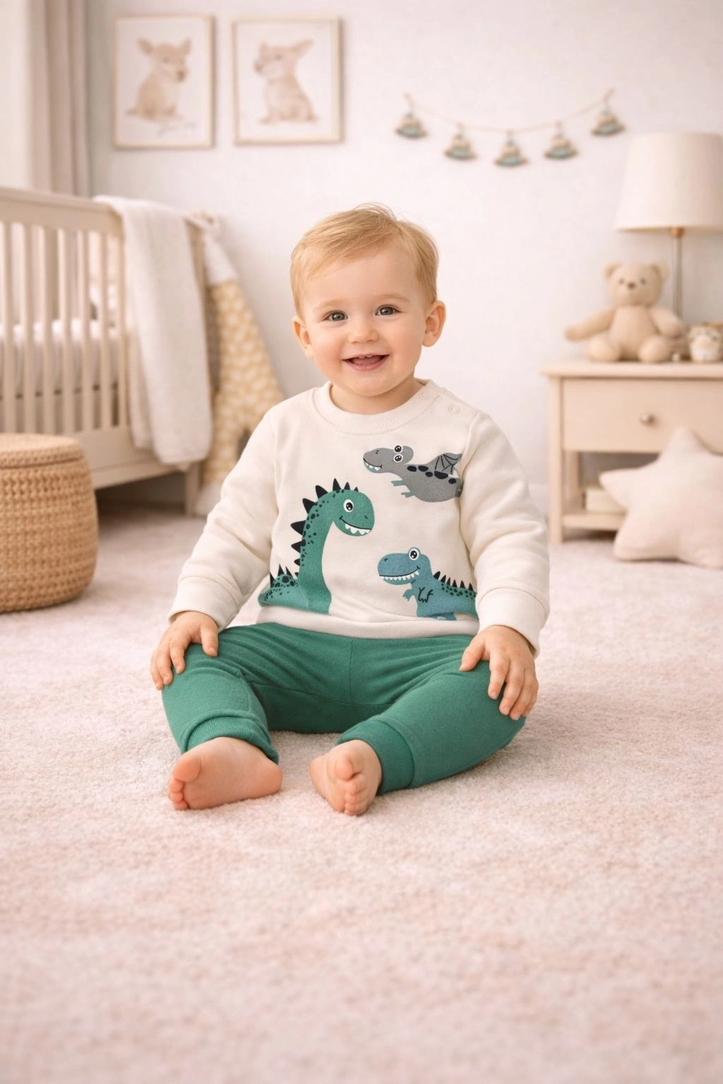 Nikuby Dinazor Baskılı Erkek Bebek Takımı