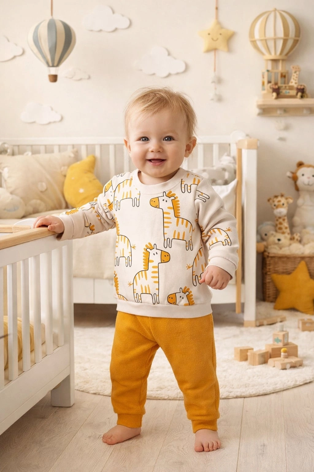 Nikuby Zebra Baskılı Erkek Bebek Takımı