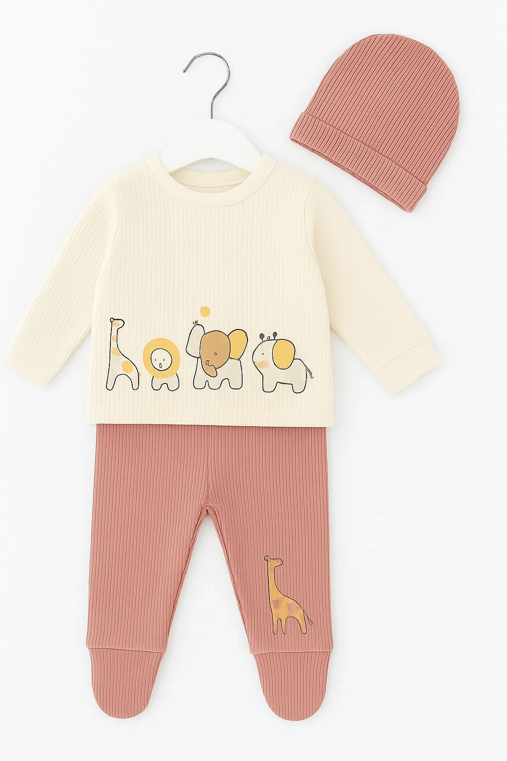 Pastel Hayvan Desenli Bebek Takımı