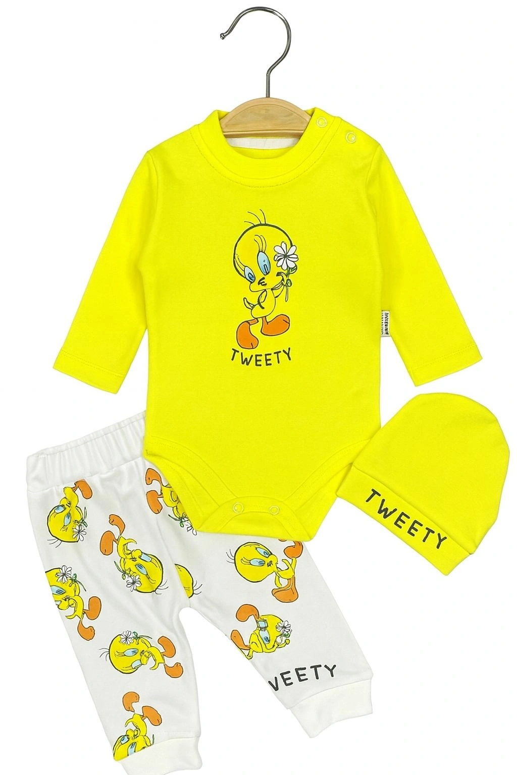 Tweety Kuş Baskılı 3lü Bebek Takımı