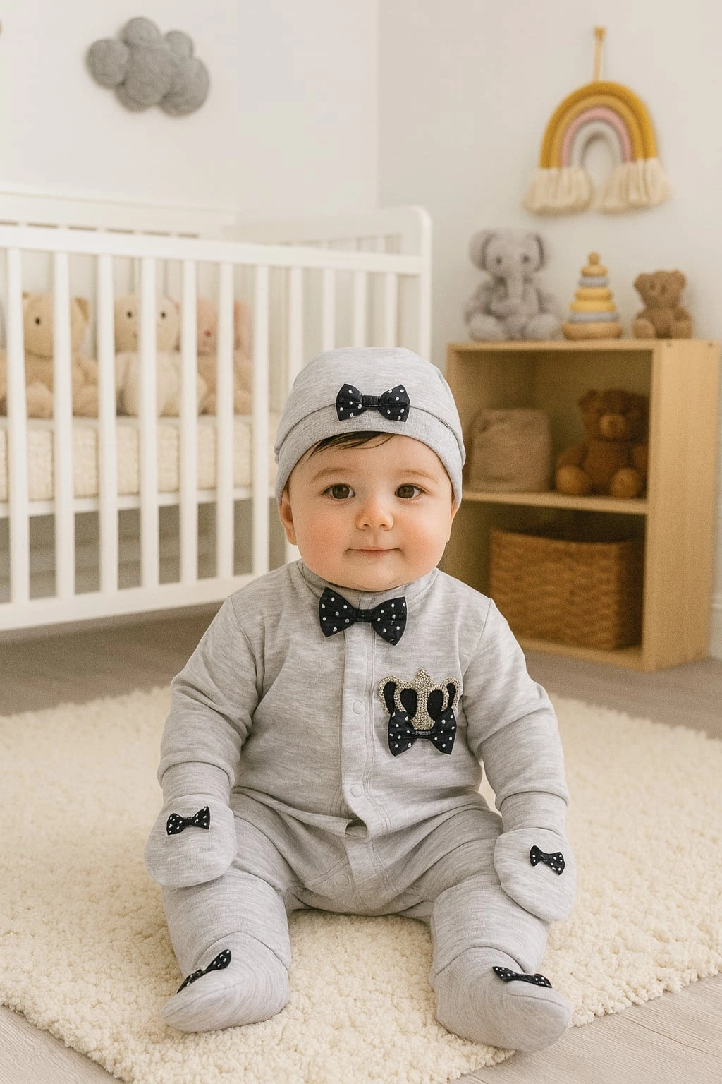 Waffle Nakışlı 3lü Tulum