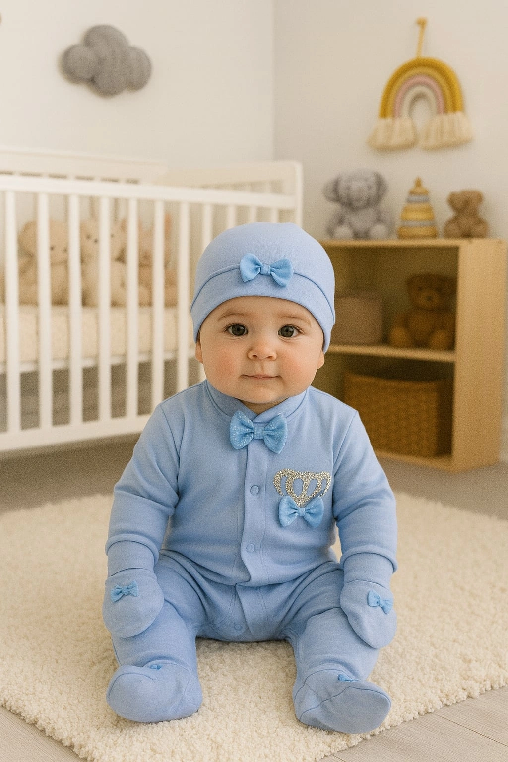 Waffle Nakışlı 3lü Tulum