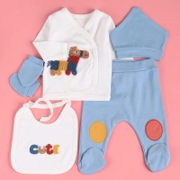 At Nakışlı 5li Erkek Bebek Takım