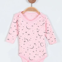 Ay Yıldız Baskılı Uzun Kollu Kız Bebe Badi