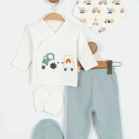 Babayım Traktör Nakışlı Erkek Bebe Takım