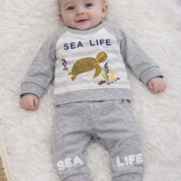 Babyim Sealife Baskılı Erkek Bebek Takımı