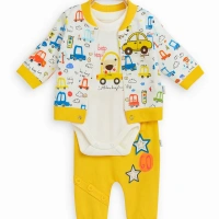 Beep Beep Baskılı 3lü Bebek Takımı