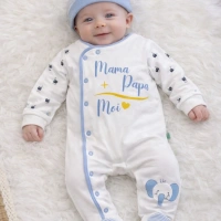 Begisa I Mom Dad Baskılı Erkek Bebek Tulum