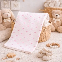 Berço Kalp Baskılı Tek Kat Battaniye