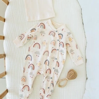 Bubbles Baskılı Patikli Bebek Tulum