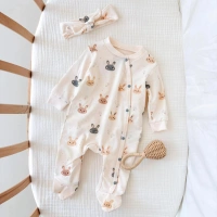 Bubbles Baskılı Patikli Bebek Tulum